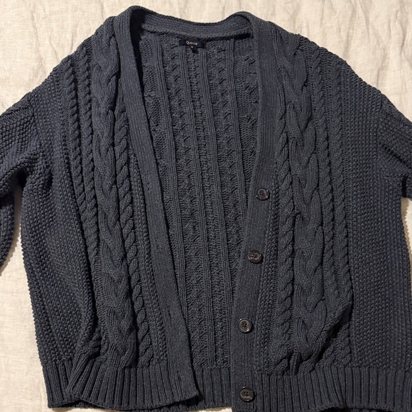 quince organic cotton cable knit cardigan size small - Picture 2 of 6
